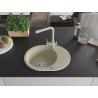 Mexen Kevin granite kitchen sink 1-bowl with drainer and Duero kitchen tap, beige - 6517-69-671600-69