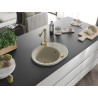 Mexen Kevin Granitspüle einbecken mit Abtropffläche und Küchenarmatur Duero, beige - 6517-69-671600-50
