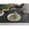 Mexen Kevin fregadero de granito 1-cubeta con escurridor y grifo de cocina Duero, beige - 6517-69-671600-50