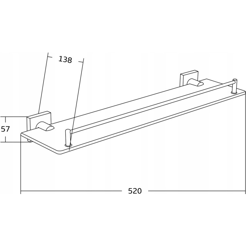 Mexen Rufo rippuv klaasriiul, must - 7050937-70