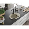 Mexen Kevin granit aanrecht 1-komora met afdruiprek en keukenkraan Duero, beige - 6517-69-671600-70