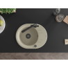 Mexen Kevin fregadero de granito de 1 seno con escurridor y grifo de cocina Duero, beige - 6517-69-671600-70