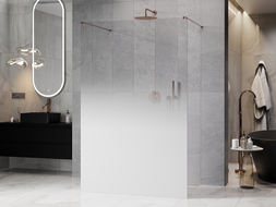 Mexen Kioto ελεύθερη οθόνη ντους 130 x 200 cm, λευκό ombre 8 mm, ροζ χρυσό - 800-130-002-60-86