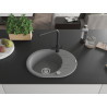 Mexen Kevin granitische spoelbak 1-kamer met druiprek en keukenkraan Duero, grijs - 6517-71-671600-70
