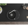 Mexen Kevin lavello in granito a 1 vasca con sgocciolatoio e rubinetto da cucina Duero, nero/argento metallizzato