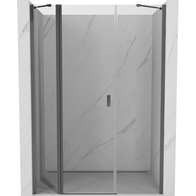 Mexen Mist drzwi prysznicowe uchylne 155 cm, transparent, gun metal - 8A4-155-001-95-00