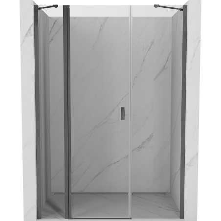 Mexen Mist drzwi prysznicowe uchylne 155 cm, transparent, gun metal - 8A4-155-001-95-00
