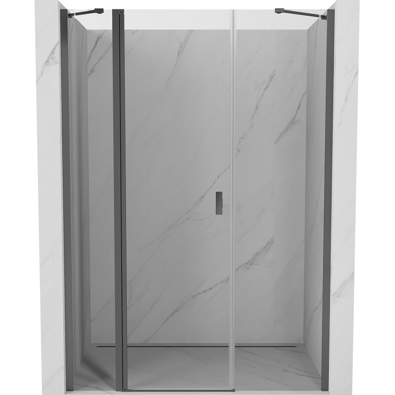 Mexen Mist drzwi prysznicowe uchylne 160 cm, transparent, gun metal - 8A4-160-001-95-00