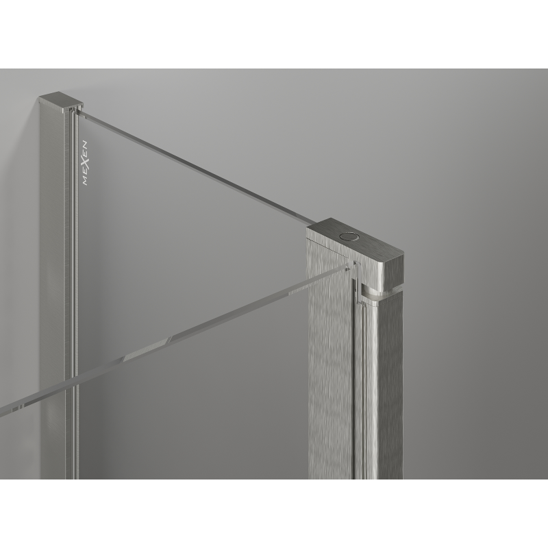 Mexen Mist drzwi prysznicowe uchylne 145 cm, transparent, nikiel szczotkowany - 8A4-145-001-97-00
