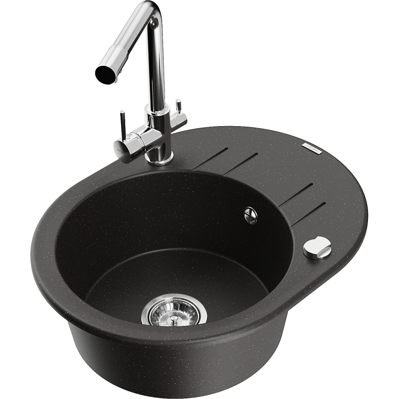 Mexen Kevin Granit-Spullsteen mat enger Schoss an Kichekran Duero, schwaarz/gold metallisé - 6517-75-671600-00