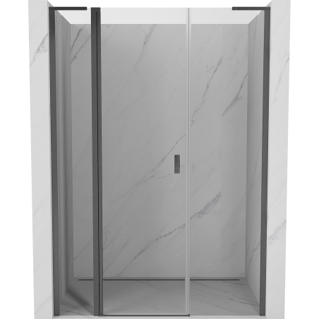 Mexen Mist L drzwi prysznicowe uchylne 135 cm, transparent, gun gray szczotkowany - 8A4L-135-001-66-00