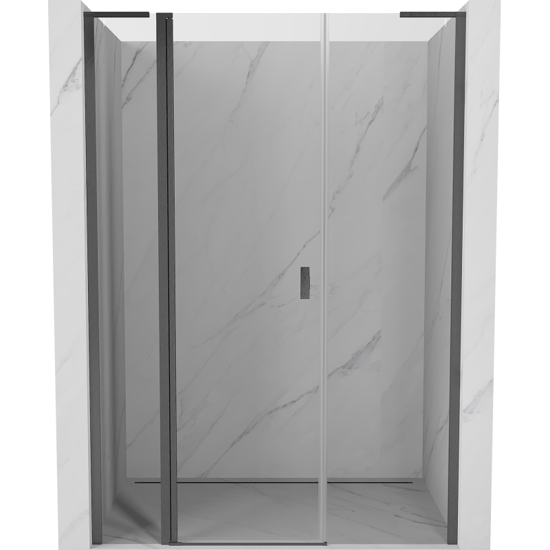 Mexen Mist L drzwi prysznicowe uchylne 140 cm, transparent, gun gray szczotkowany - 8A4L-140-001-66-00