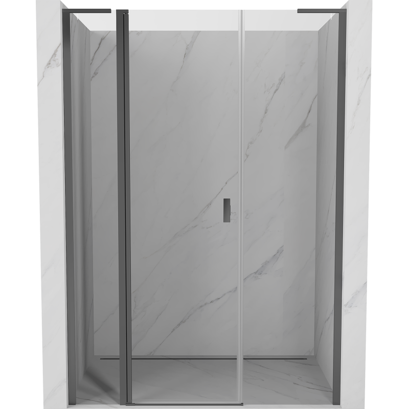 Mexen Mist L drzwi prysznicowe uchylne 140 cm, transparent, gun metal - 8A4L-140-001-95-00