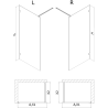 Mexen Lunar dušas siena Walk-in labā 120 x 200 cm, caurspīdīgs 8 mm, hroms - 830-120-000-01-00-P