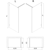Mexen Lunar paroi de douche Walk-in droite 150 x 200 cm, transparent 8 mm, cuivre brossé - 830-150-000-65-00-P