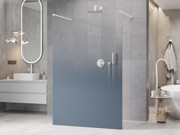 Mexen Kioto ελεύθερη ντουζιέρα 110 x 200 cm, μπλε ombre 8 mm, λευκή - 800-110-002-20-46