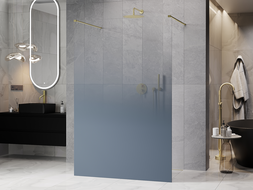 Mexen Kioto ελεύθερη στάση ντουζιέρας 120 x 200 cm, μπλε ombre 8 mm, χρυσό