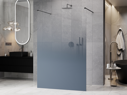 Mexen Kioto brīvi stāvošs dušas siena 110 x 200 cm, zils ombre 8 mm, gun gray matēts - 800-110-002-66-46