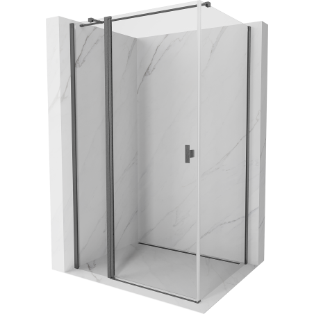 Mexen Mist T kabina prysznicowa uchylna 120 x 90 cm, transparent, gun gray szczotkowany - 8A4T-120-090-66-00