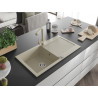Mexen Leo 1-Becken Granitspüle mit Abtropffläche und Küchenarmatur Duero, Beige - 6501-69-671600-69