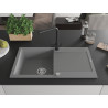 Mexen Leo fregadero de granito de 1 compartimento con escurridor y grifo de cocina Duero, gris - 6501-71-671600-70