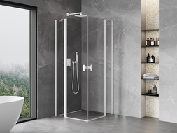 Mexen Mist Duo kabina prysznicowa uchylna 105 x 105 cm, transparent, biała - 8A4-105-105-20-00