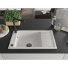Mexen Elias fregadero de granito de 1 seno con escurridor y grifo de cocina Duero, blanco - 6511-20-671600-70