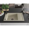 Mexen Elias one-bowl granite sink with drainer and kitchen faucet Duero, beige - 6511-69-671600-70