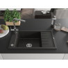 Mexen Elias fregadero de granito de 1 seno con escurridor y grifo de cocina Duero, negro/dorado metálico - 6511-75-671600-00