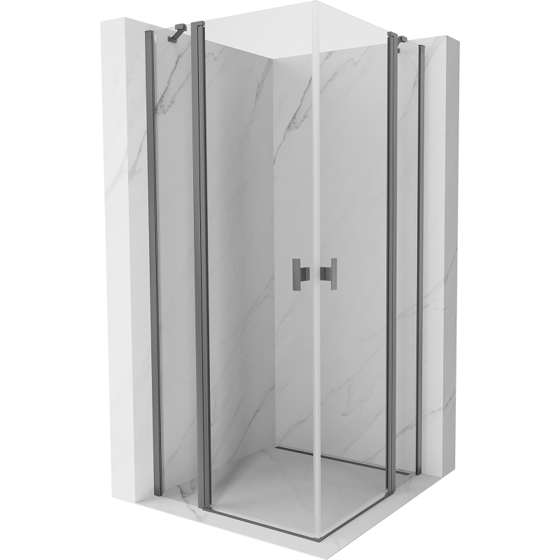 Mexen Mist Duo kabina prysznicowa uchylna 90 x 90 cm, transparent, gun metal - 8A4-090-090-95-00