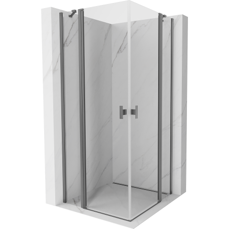 Mexen Mist Duo kabina prysznicowa uchylna 90 x 90 cm, transparent, gun metal - 8A4-090-090-95-00