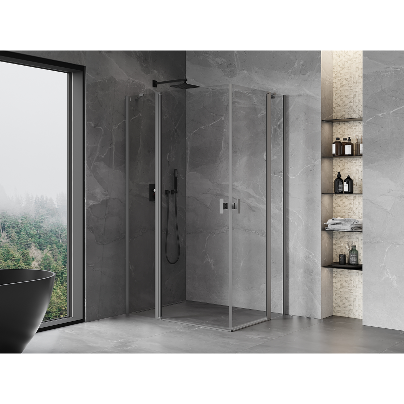 Mexen Mist Duo kabina prysznicowa uchylna 120 x 115 cm, transparent, gun metal - 8A4-120-115-95-00