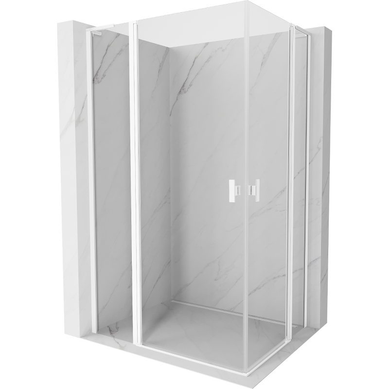 Mexen Mist L Duo kabina prysznicowa uchylna 110 x 95 cm, transparent, biała - 8A4L-110-095-20-00