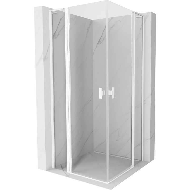 Mexen Mist L Duo kabina prysznicowa uchylna 105 x 105 cm, transparent, biała - 8A4L-105-105-20-00