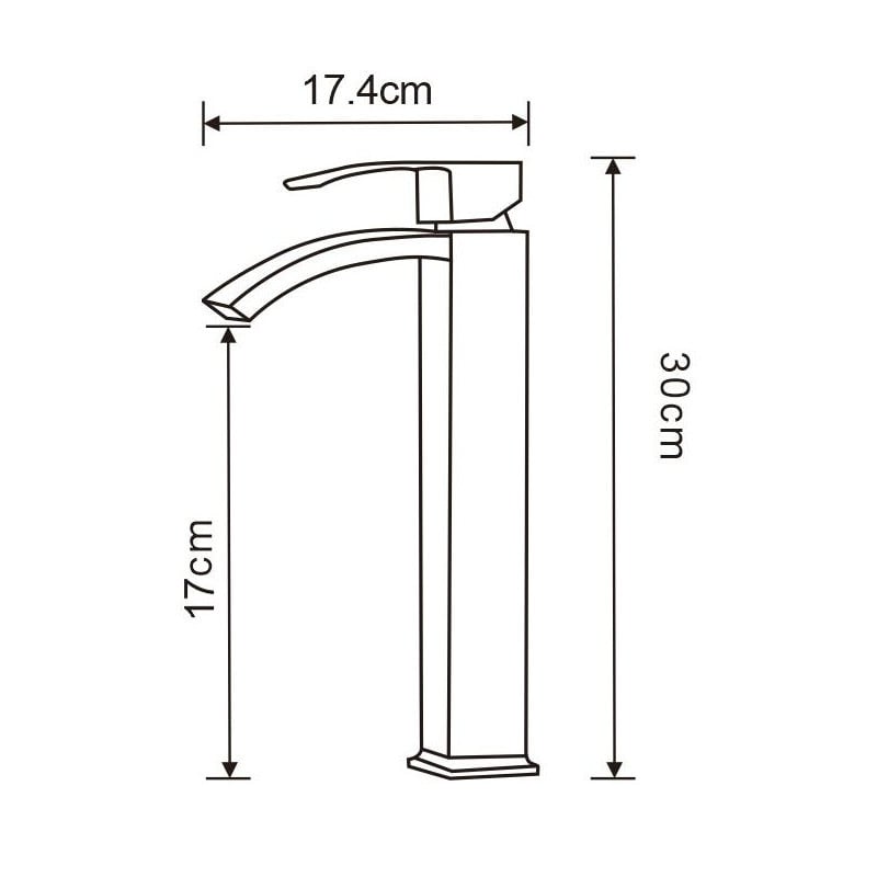 Mexen Libra high washbasin tap, black - 745110-70