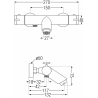 Mexen Kai thermostatische badkraan, chroom - 77300-00
