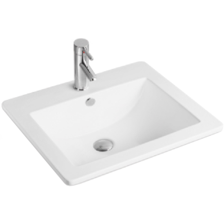 Mexen Lora tasoalle asennettava pesuallas 53 x 46 cm, valkoinen - 25365300