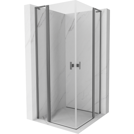 Mexen Mist L Duo kabina prysznicowa uchylna 105 x 105 cm, transparent, gun metal - 8A4L-105-105-95-00