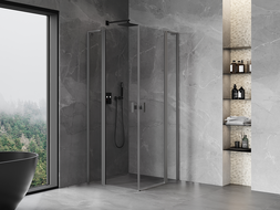 Mexen Mist L Duo kabina prysznicowa uchylna 110 x 110 cm, transparent, gun metal - 8A4L-110-110-95-00