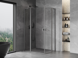 Mexen Mist L Duo kabina prysznicowa uchylna 120 x 110 cm, transparent, gun metal - 8A4L-120-110-95-00