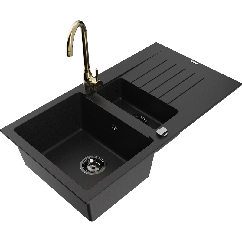 Mexen Matias Granit-Zelter mat 1,5-Chamber mat feuchtigkeitshaltend mat Kichekraan Telma, schwaarz - 6502-77-670200-50-B