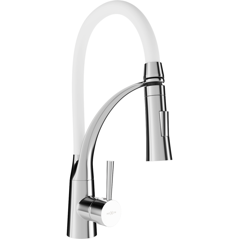 Mexen Aster rubinetto da cucina, cromo/bianco - 73450-02