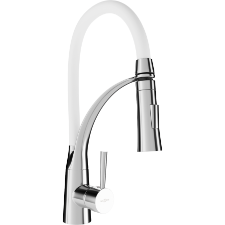 Mexen Aster grifo de cocina, cromo/blanco - 73450-02
