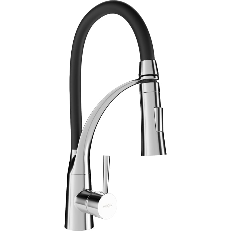Mexen Aster kitchen faucet, chrome/black - 73450-07