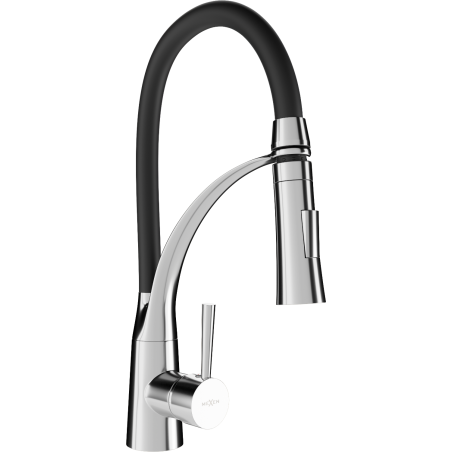 Mexen Aster grifo de cocina, cromo/negro - 73450-07