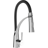 Mexen Aster kitchen faucet, chrome/black - 73450-07