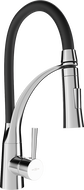 Mexen Aster robinet de cuisine, chrome/noir - 73450-07