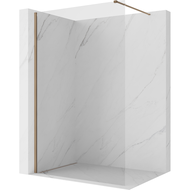 Mexen Kioto ścianka prysznicowa Walk-in 60 x 200 cm, transparent 8 mm, brąz szczotkowany - 800-060-101-33-00