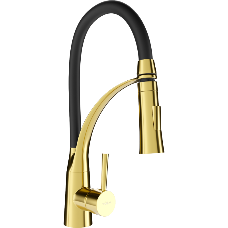 Mexen Aster kitchen tap, gold/black - 73450-57