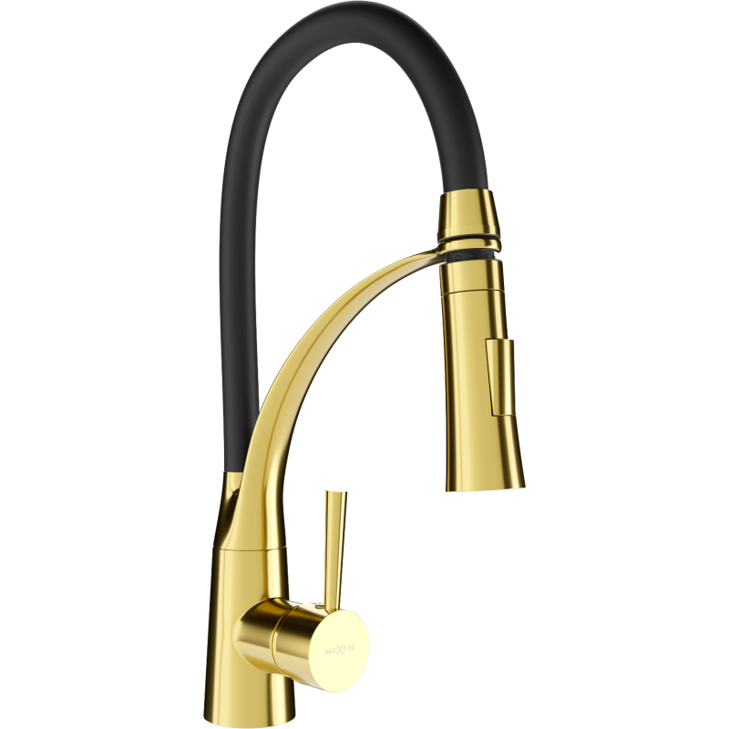 Mexen Aster torneira de cozinha, dourada/preta - 73450-57